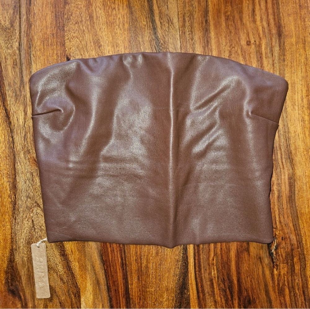 SKIMS Faux Leather Tube Top